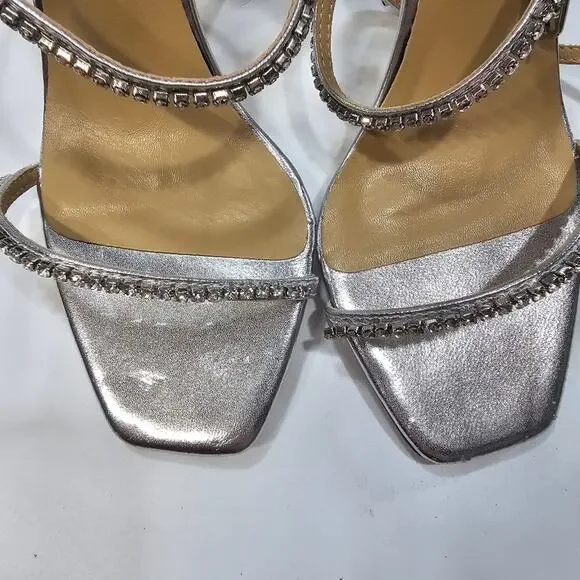 Tony Bianco Shy Sandal in Silver Nappa Metallic